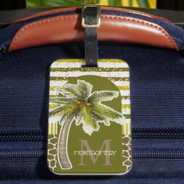 Palm Tree personalisiert Monogram Name Gepäckanhänger