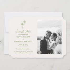 Palm Tree Photo Wedding Save the Date Einladung
