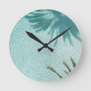 Palm Tree Pool Dream #2 #wall #art Runde Wanduhr