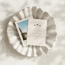 Palm Tree QR Code Photo Wedding Invitation