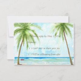 Palm Tree Reply Card RSVP Karte