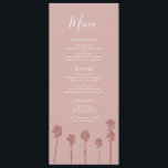 Palm Tree Romance Wedding Suite Menükarte<br><div class="desc">Farbenfrohe Blumenzauber EinladungEntdecken Sie die Schönheit Ihrer Liebe mit unserer faszinierenden Hochzeitssuite mit warmen Roséfarben, schimmerndem Rose-Gold und den zarten Farbtönen von Sonnenuntergang Rosa. Begehen Sie eine Feier, die so zeitlos und wertvoll ist wie Ihre Liebe, und werfen Sie ein strahlendes Glühen auf Ihren besonderen Tag. Geringfügige Eleganz mit einer...</div>