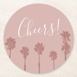 Palm Tree Romance Wedding Suite Runder Pappuntersetzer