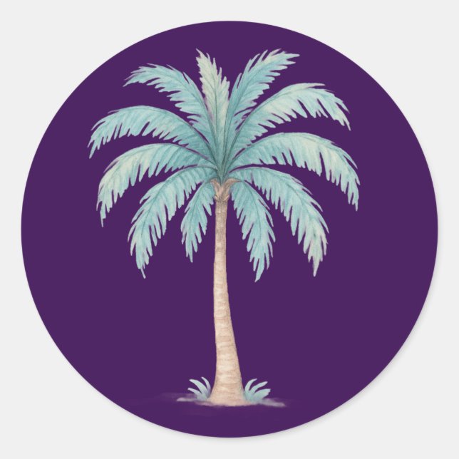 Palm Tree Runder Aufkleber (Vorderseite)
