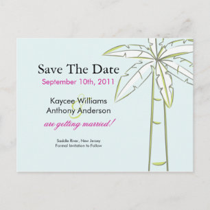 Palm Tree Save the Date POST CARD! Ankündigungspostkarte