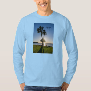 Palm Tree Scheren Silhouette Long Sleeve T - Shirt