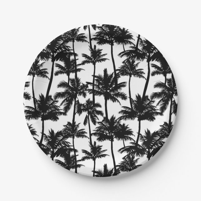 Palm Tree Shadow Pattern Pappteller (Vorderseite)