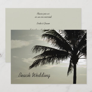 Palm Tree Silhouette Beach Wedding Einladung