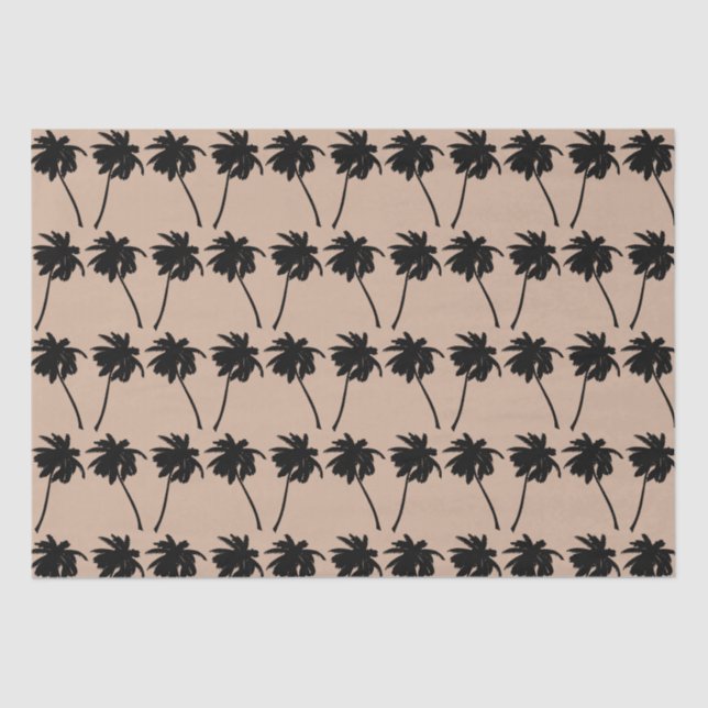 Palm Tree Silhouette - benutzerdefinierter Farbhin Seidenpapier (Vorderseite)