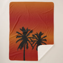 Palm Tree Silhouette Orange Sunset