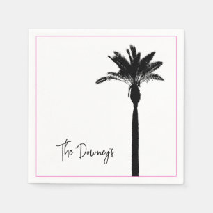 Palm Tree Silhouette Reisen Küstenbezeichnung Chic Serviette
