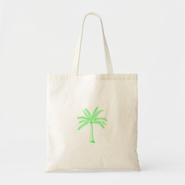 Palm Tree Sketch Green Tragetasche (Vorne)