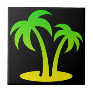 Palm Tree Small (4,25" x 4,25") Keramik Foto Tile Fliese