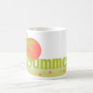 Palm Tree Sommer mit Sonne und Strand Kaffeetasse