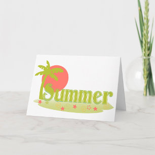 Palm Tree Sommer mit Sonne und Strand Karte