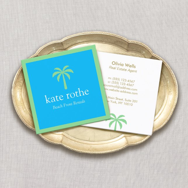 Palm Tree Square - Aufrufkarte für tropische Eigen Telefonnummerkarte (Von Creator hochgeladen)