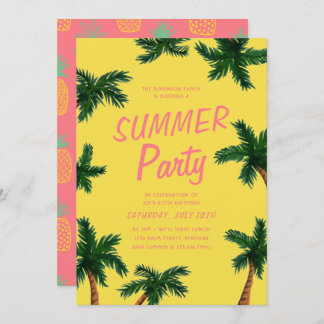 Palm Tree Summer Party Einladung