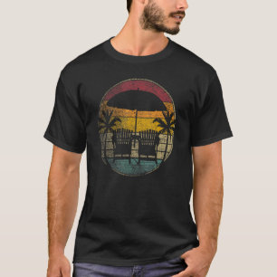 Palm Tree Sun Retro Beach Regenschirm tropischer S T-Shirt