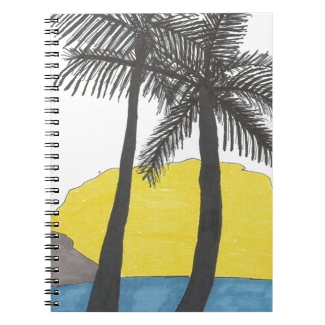 Palm Tree Sunrise Notizblock (Vorderseite)