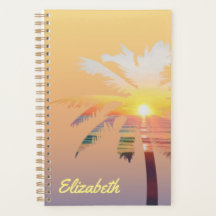 Palm Tree Sunrise Personalisiert Planner