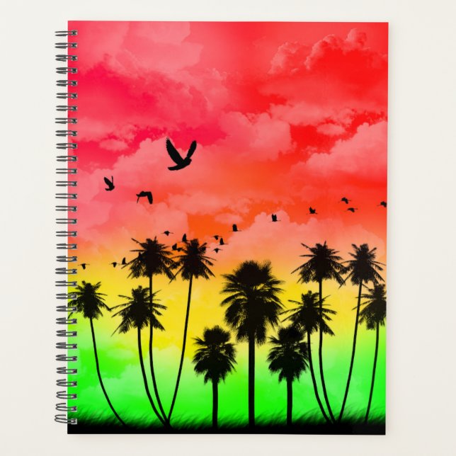 Palm Tree Sunset Design - Planificateur (Devant)