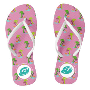 Palm Tree Sunset on Sea Muster individuell einstel Flip Flops