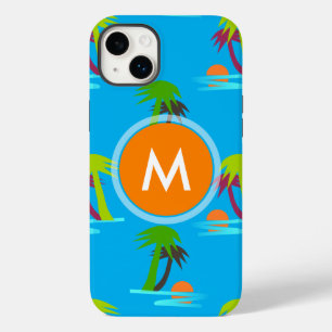 Palm Tree Sunset Sea Muster Monogram Iphone Case-Mate iPhone Hülle