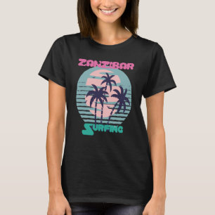 Palm Tree Surfen Sansibar Beach Vacation Island S T-Shirt