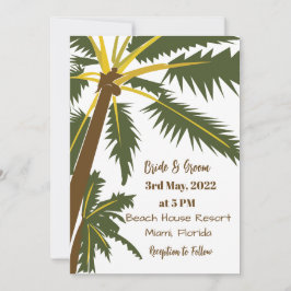 Palm Tree Tropical Beach Hochzeit in Urlaubsort Einladung