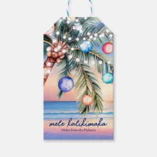 Palm Tree Tropical Beach Sonnenuntergang Weihnacht Geschenkanhänger