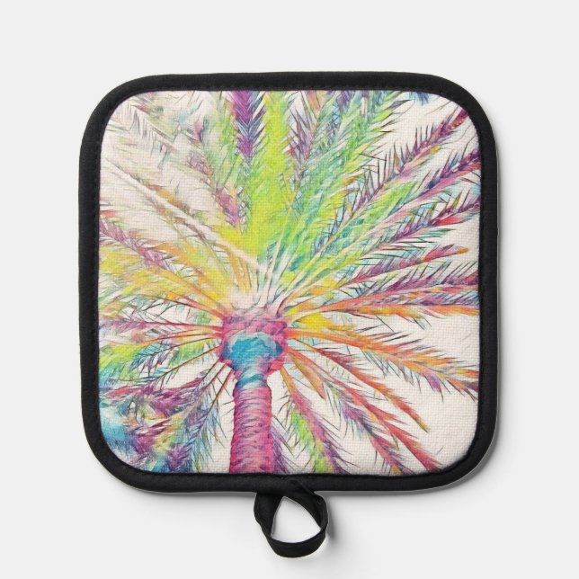 Palm Tree Tropical Exotic Cooler Pop Design Topflappen (Vorderseite)