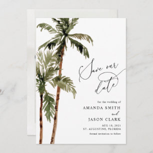 Palm Tree Tropical Island Minimal Beach Rett The D Save The Date