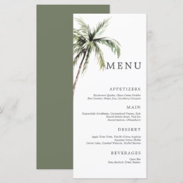 Palm Tree Tropical | Menu Serif Mariage minimal