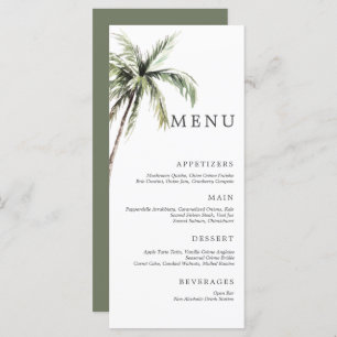 Palm Tree Tropical   Menu Serif Mariage minimal
