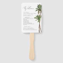Palm Tree Tropical Minimal Beach Hochzeitsprogramm Fächer