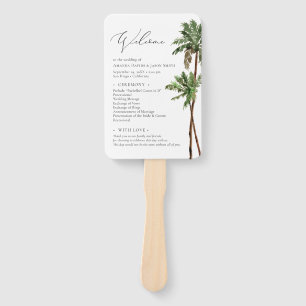Palm Tree Tropical Minimal Beach Hochzeitsprogramm Fächer