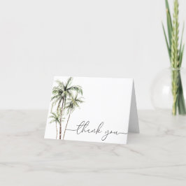 Palm Tree Tropical | Minimale Hochzeit Dankeskarte