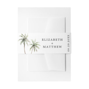 Palm Tree Tropical Minimale Hochzeit Einladungsbanderole