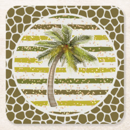 Palm Tree Tropical Rechteckiger Pappuntersetzer