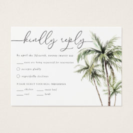 Palm Tree Tropical | Réponse RSVP de mariage minim