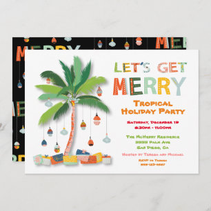 Palm Tree Tropical Retro Fête Invitation