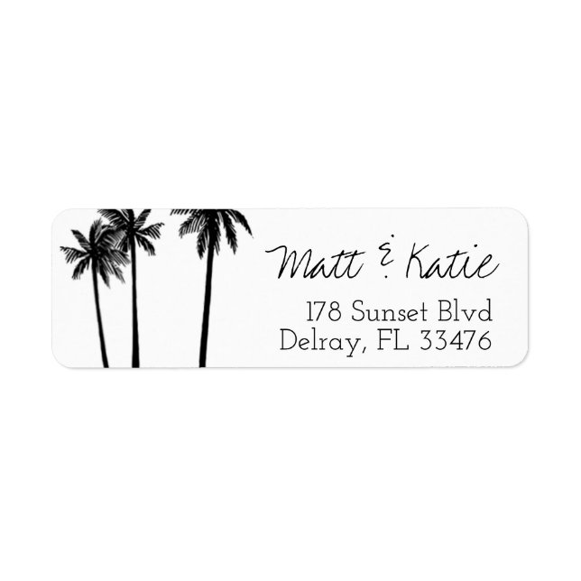 Palm Tree Tropical Return Address Label (Vorne)