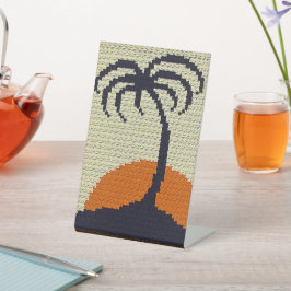 Palm Tree Tropical Sundown Designer Crochet Print Sockelschild