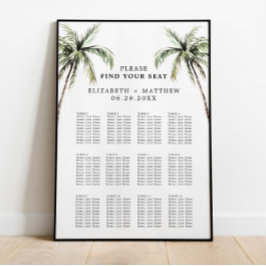 Palm Tree Tropical | Tableau de sièges Mariages mi