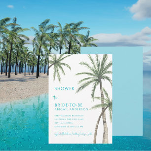 Palm Tree Turquoises Brautparty Einladung