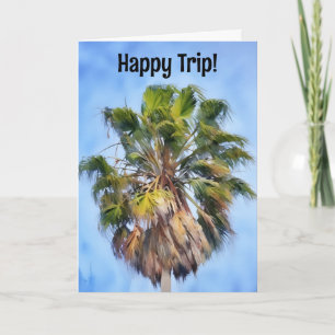 Palm Tree Vacation Tropical Art Trip Card Karte