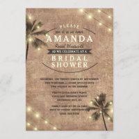 Palm Tree Vintag Beach Bridal Einladungen