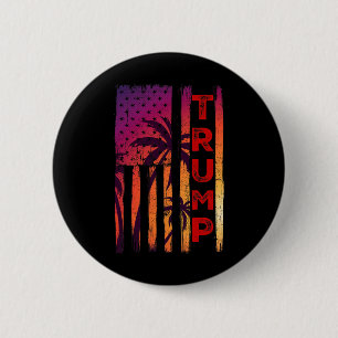 Palm Tree Vintag beängstigende amerikanische Flagg Button