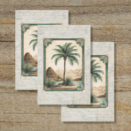 Palm Tree Vintag Ocean Beach Ephemera 4 Decoupage Seidenpapier