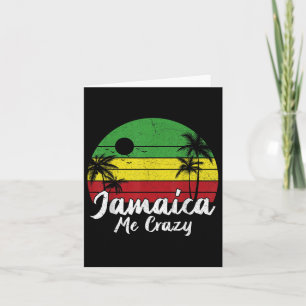 Palm Tree Vintag Retro Sunset Jamaica Me Crazy Su Karte